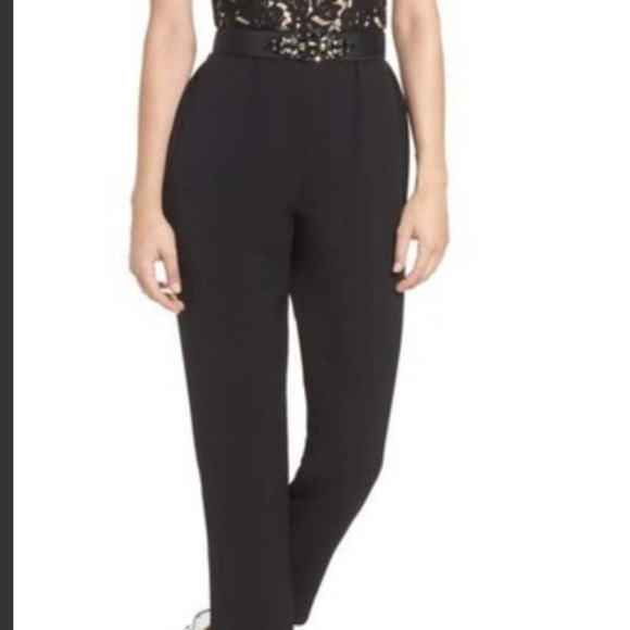 Eliza J Elegant Black Lace Jumpsuit - Picture 2 of 6